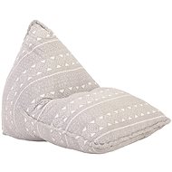 Sedací vak světle hnědý textil patchwork - Sedací vak