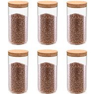 Glass Jars with Cork Lid 6 pcs 1400ml - Container