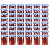 Glass Cooking Jars with Blue and White Lids 48 pcs 400ml - Canning Jar