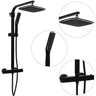 Shower set with two shower heads with mixer and hose black - Shower
