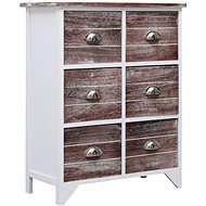 Storage cabinet 6 drawers brown 60x30x75 cm solid pavlovnie - Chest of Drawers