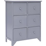 Storage Cabinet 6 Drawers Grey 60x30x75cm Solid Pavlovnie - Cabinet