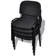 Stackable office chairs 4 pcs textile black - Stool