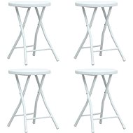 Folding garden stools 4 pcs white HDPE rattan look - Stool
