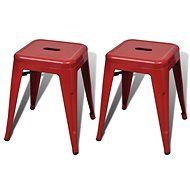 Stackable chairs 2 pcs red metal - Stool