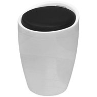 Chair white and black faux leather - Stool