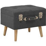Stool with storage 40 cm dark grey textile - Stool