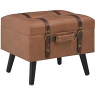 Stool with storage 40 cm brown faux leather - Stool