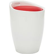 Stool with storage white and red faux leather - Stool