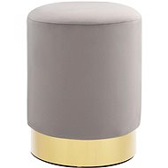 Stool light grey and gold velvet - Stool