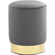 Stool dark grey and gold velvet - Stool