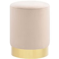 Stool apricot and gold velvet - Stool