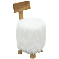Stool white solid teak wood - Stool