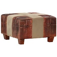 1 seater stool brown and grey genuine goat leather - Stool
