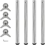 4 table legs with adjustable height, chrome plated, 710 mm - Table Legs