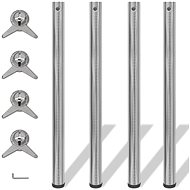 4 table legs with adjustable height, brushed nickel, 870 mm - Table Legs