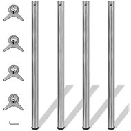 4 height adjustable table legs brushed nickel 1100 mm - Table Legs