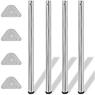 4 table legs with adjustable height, chrome plated, 870 mm - Table Legs