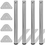 4 table legs with adjustable height, brushed nickel, 710 mm - Table Legs