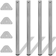 4 height-adjustable table legs brushed nickel 870 mm - Table Legs