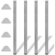 4 height adjustable table legs brushed nickel 1100 mm - Table Legs