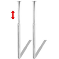 2 telescopic table legs chrome 710 mm - 1100 mm - Table Legs