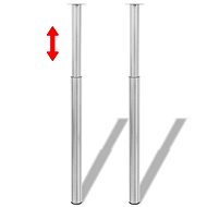 2 telescopic table legs in brushed nickel 710 mm - 1100 mm - Table Legs