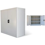 Office Cabinet with 2 Doors, Grey 90cm Steel - Office Drawer