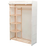 Wardrobe textile and pine wood 110 × 40 × 170 cm - Wardrobe