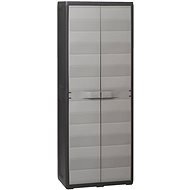 Garden storage cabinet with 3 shelves black-grey - Garden Storage Cabinet
