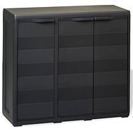 Garden storage cabinet with 2 shelves black - Garden Storage Cabinet