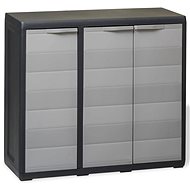 Garden storage cabinet with 2 shelves black-grey - Garden Storage Cabinet
