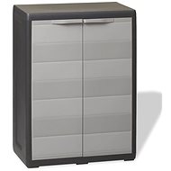Garden storage cabinet with 1 shelf, black-grey - Garden Storage Cabinet