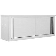 Wall mounted kitchen cabinet with sliding doors 120x40x50 cm stainless steel - Cabinet