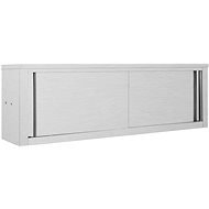 Wall mounted kitchen cabinet with sliding doors 150x40x50 cm stainless steel - Cabinet