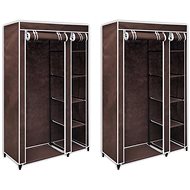 Textile cabinets 2 pcs brown - Wardrobe