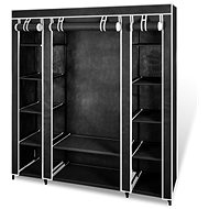 Fabric wardrobe with compartments and rods 45x150x176 cm black - Wardrobe