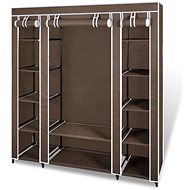 Fabric wardrobe with compartments and rods 45x150x176 cm brown - Wardrobe