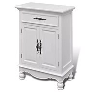 Wooden Cabinet with 2 Doors and 1 Drawer, White - Cabinet