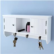 Wall Cabinet for Keys and Jewellery with Doors and Hooks - Cabinet