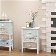 French Style Storage Cabinet with 3 Drawers, Wooden - Cabinet