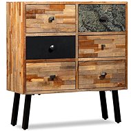 Side Cabinet with 6 Drawers Recycled Teak 70 × 30 × 76cm - Cabinet