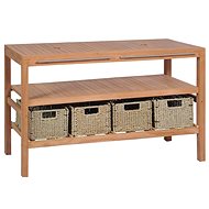 Under-basin Cabinet with 4 Baskets, Solid Teak 132 × 45 × 75cm - Bathroom Cabinet
