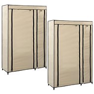 Folding wardrobe 2 pcs cream 110 × 45 × 175 cm textile - Wardrobe