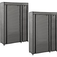 Folding wardrobes 2 pcs grey 110 × 45 × 175 cm textile - Wardrobe