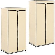 Wardrobes 2 pcs cream 75 × 50 × 160 cm - Wardrobe