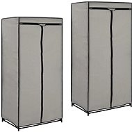 Wardrobes 2 pcs grey 75 × 50 × 160 cm - Wardrobe