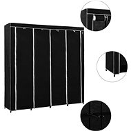 Wardrobe with 4 compartments black 175 × 45 × 170 cm - Wardrobe