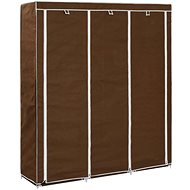 Wardrobe with compartments and rods brown 150x45x175 cm textile - Wardrobe