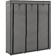 Wardrobe with compartments and rods grey 150x45x175 cm textile - Wardrobe